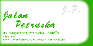 jolan petruska business card